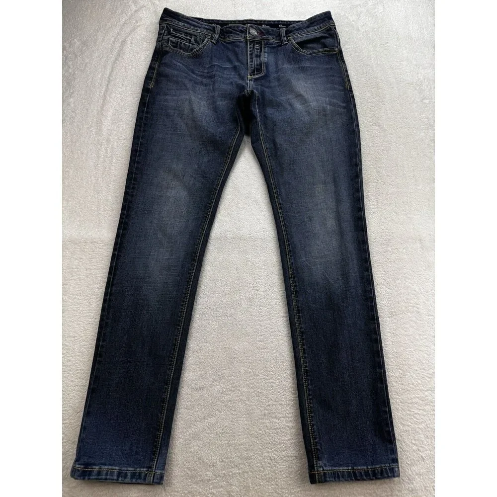 Negho Italian Jeans 36 Straight Leg Mid Rise Actual (33Wx31L) Blue Denim